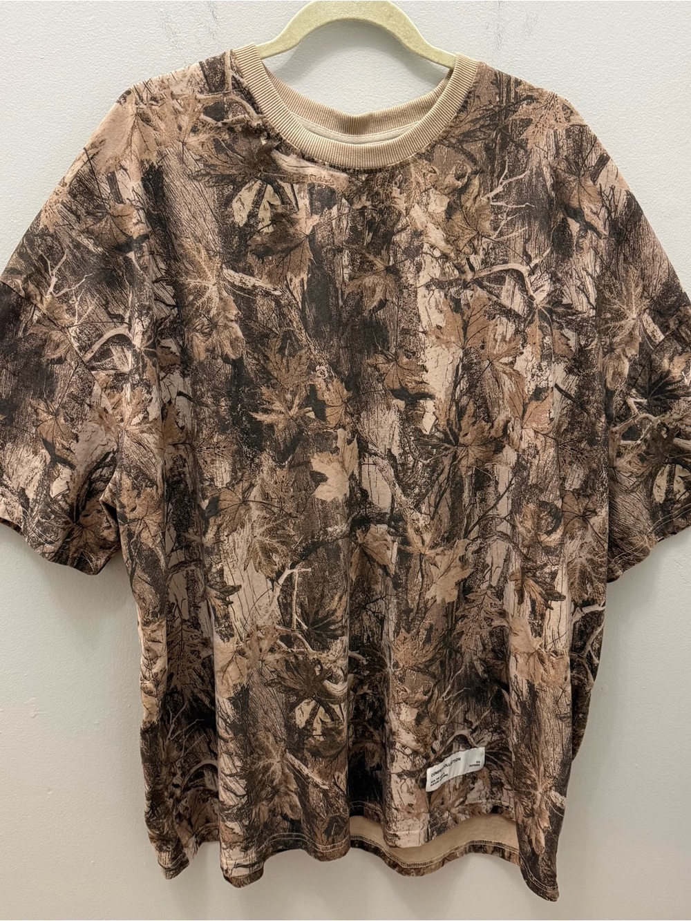 COMFT Men's Short-Sleeve Crewneck Shirt in Brown Leaf Camo Size 3X